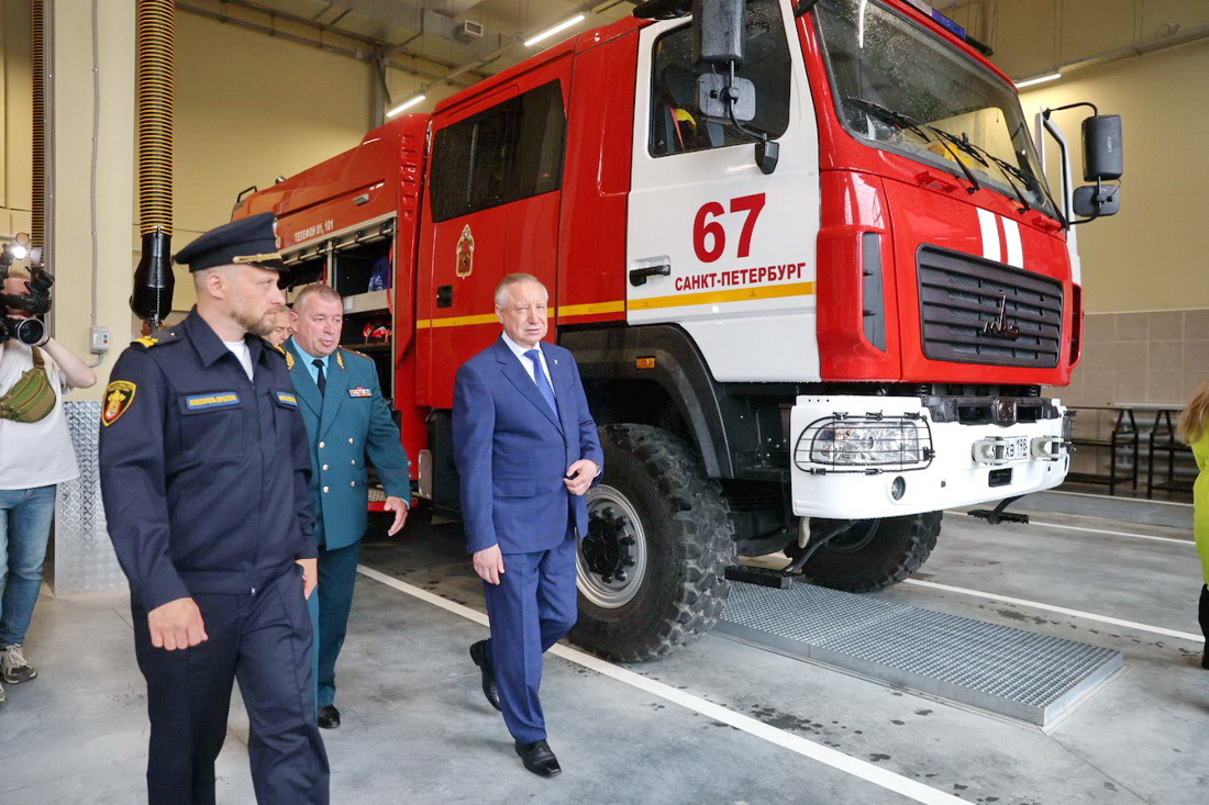Техника «ПОЖСНАБ» в новой пожарной части Санкт-Петербурга